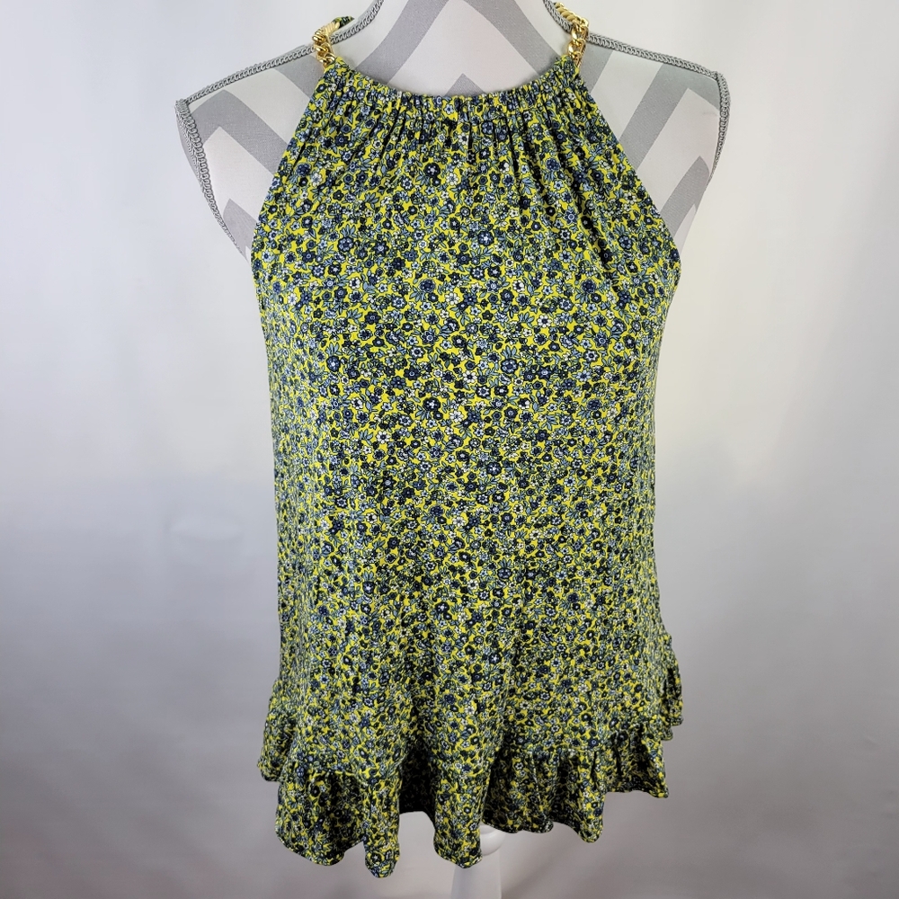 Michael Michael Kors Sleeveless Top Zip Back Chain at the shoulders Size Med
